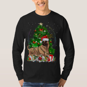 Funny Belgian Malinois Christmas Tree Light Pajama T-Shirt