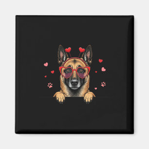 Funny Belgian Malinois Heart Headnd Valentine Wome Magnet