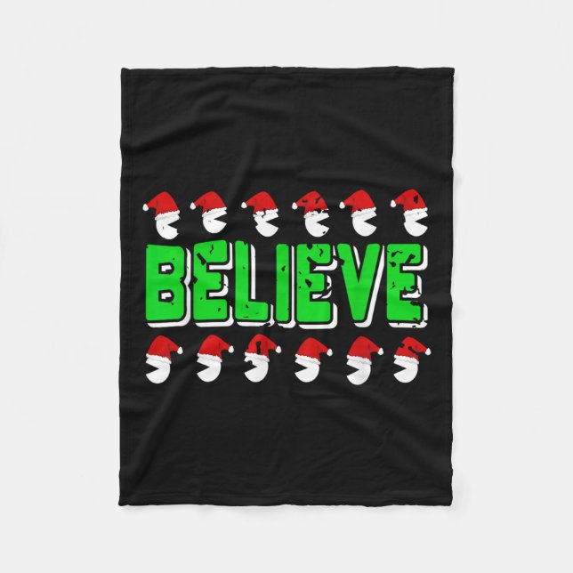 Funny Believe In Santa Christmas Srit Holiday Styl Fleece Blanket (Front)