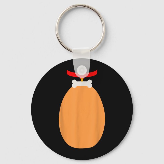 Funny Belly Dog With Bone Collar Easy Diy Key Ring (Front)