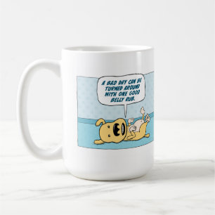 Funny Belly Rub Dog coffee mug
