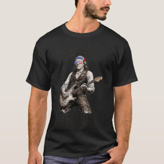 Funny Ben Shreddin' Benjamin Franklin Playing T-Shirt