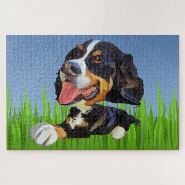 Funny Bernese Mountain Dog 1014 Piece Puzzle (Horizontal)