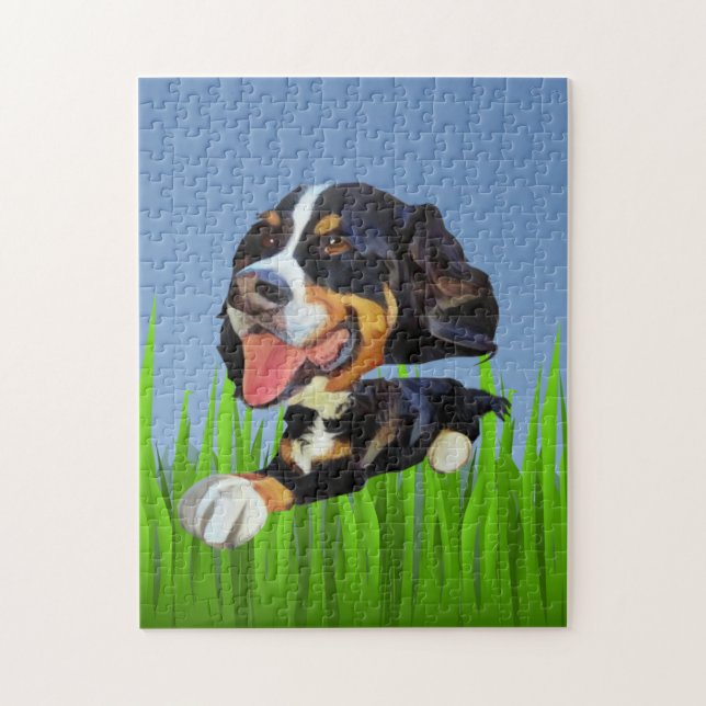 Funny Bernese Mountain Dog 252 Piece Puzzle (Vertical)