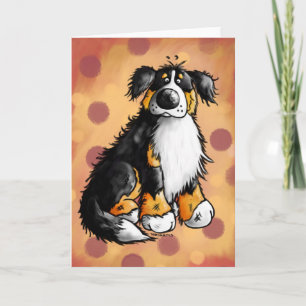 Funny Bernese Mountain Dog Cartoon Greeting Card
