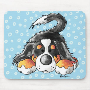 Funny Bernese Mountain Dog Cartoon Mouse Pad