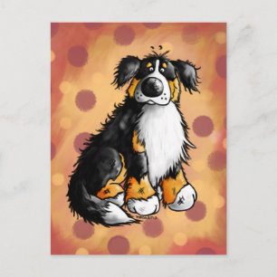 Funny Bernese Mountain Dog Cartoon Postcard