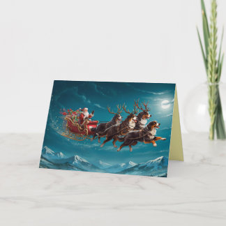Funny Bernese Mountain Dog Christmas Card