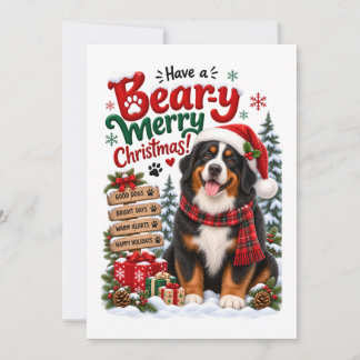 Funny Bernese Mountain Dog Christmas Holiday Card
