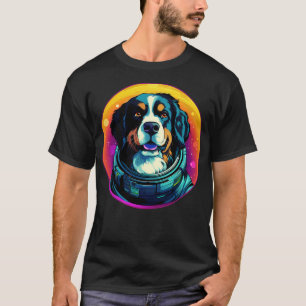 Funny Bernese Mountain Dog Colourful Cosmic Space  T-Shirt