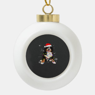 Funny Bernese Mountain Dog Lights Christmas Matchi Ceramic Ball Christmas Ornament
