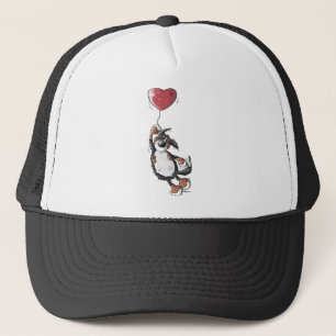 Funny Bernese Mountain Dog With Heart Balloon Trucker Hat