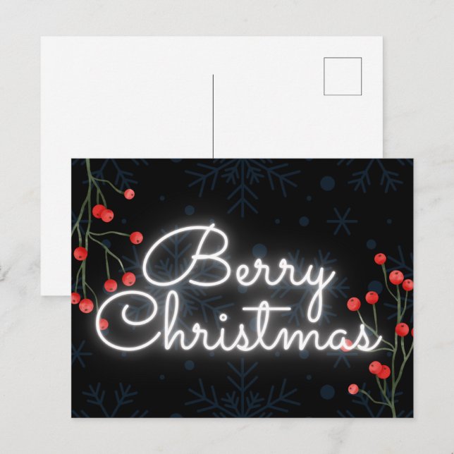 Funny Berry Christmas Postcard (Front/Back)