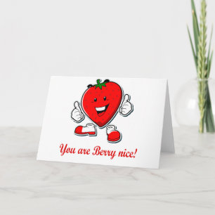 Funny Berry nice unique strawberry pun quote Card