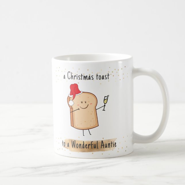 Funny Best Auntie Christmas Toast  Holiday  Coffee Mug (Right)