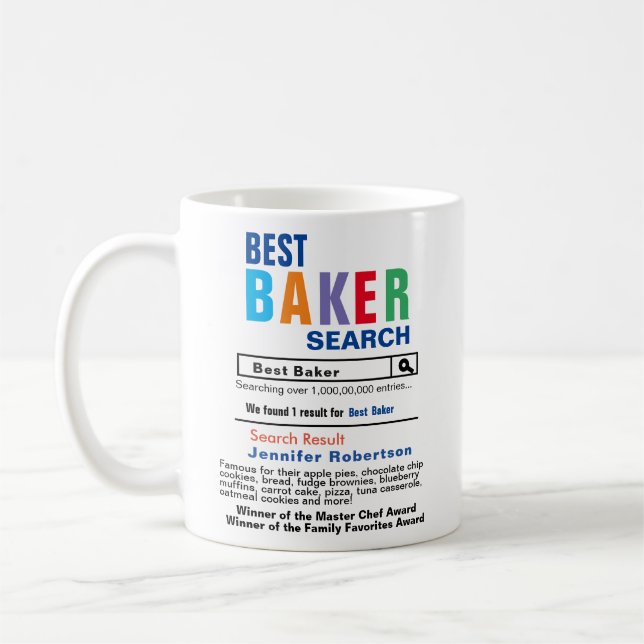 Funny Best Baker Search Coffee Mug (Left)