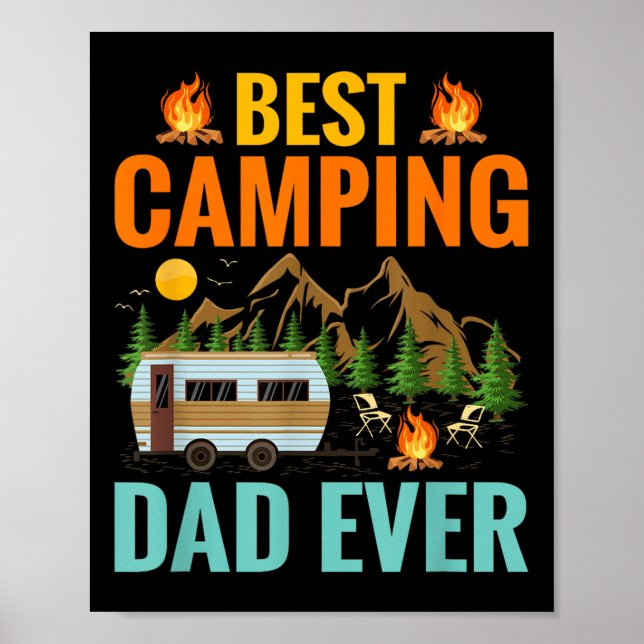 Funny Best Camping Dad Ever Fathers Day Adventure  Poster (Front)