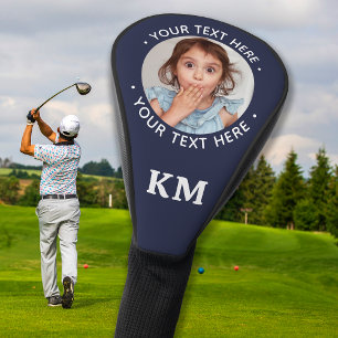 Funny Best Dad Ever Blue Photo Golf Head Cover