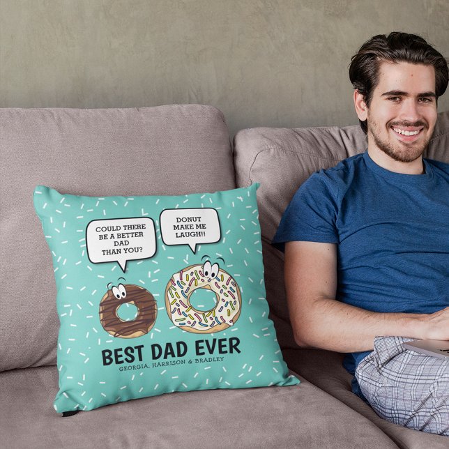 Funny Best Dad Ever Cute Fathers Day Cushion (Creator Uploaded)