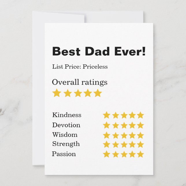 Funny Best Dad Ever Father's Day Personalised Card (Front)