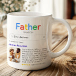 Funny Best Father Ever Search Results With Photo Coffee Mug<br><div class="desc">This unique and heartfelt mug design celebrates the best dad ever with a playful twist. Styled to look like a search engine result, it humorously proclaims your father as the world's best dad/daddy/papa complete with your personal message and photo to make it truly personal. The bright, colourful design adds a...</div>
