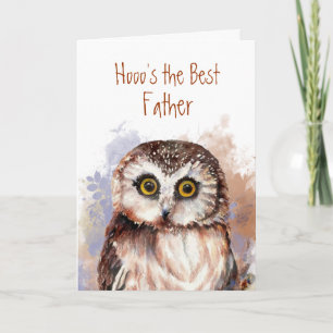 Funny Best Father? You are! Wise Owl Holiday Card