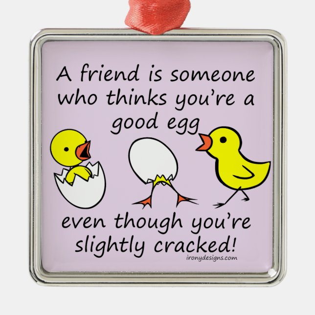 Funny Best Friend Saying (purple) Metal Ornament (Front)