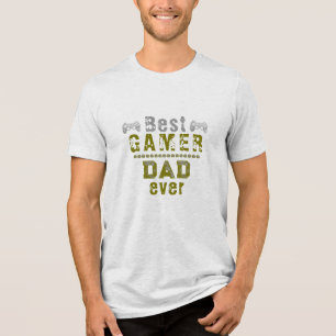 Funny Best Gamer Dad Ever Father Tri-Blend Shirt
