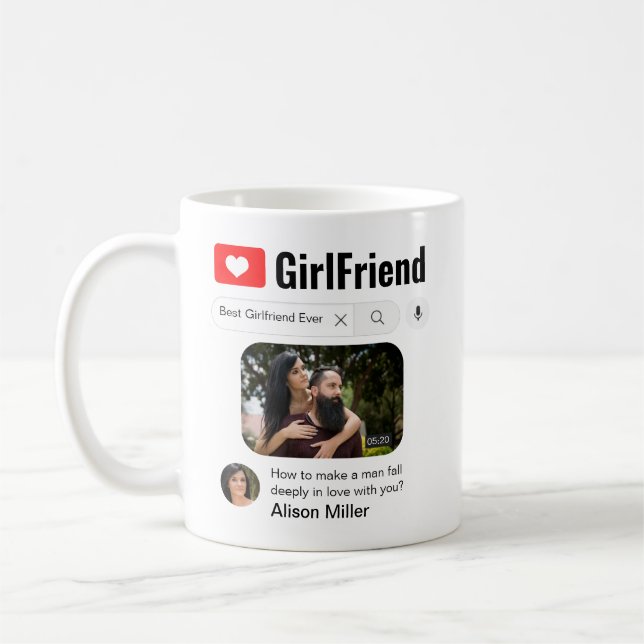 Funny Best Girlfriend Ever Video Search Results Coffee Mug (Left)