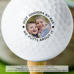 Funny BEST GRANDPA BY PAR Photo Custom Colours Golf Balls<br><div class="desc">For the special golf-lover grandfather, create unique photo golf balls with the editable title BEST GRANDPA BY PAR - NO PUTTS ABOUT IT or your custom text and personalised with a picture in your choice of text and background colour combinations (shown in black on white). ASSISTANCE: For help with design...</div>