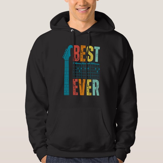 funny best guitar dad ever guitar chords for guita hoodie (Front)