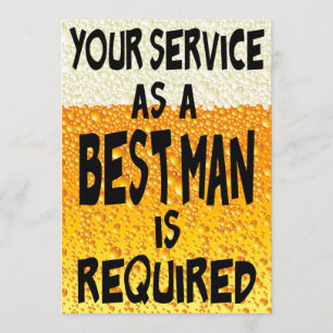 Funny Best Man Beer Proposal Invitation