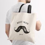 Funny Best Man Moustache Wedding Tote Bag<br><div class="desc">A funny tote bag for your groomsmen or your best man to carry around during your wedding weekend.</div>