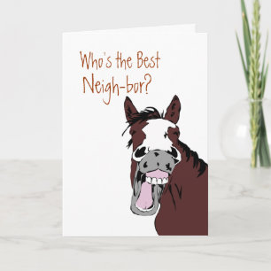 Funny Best Neigh-bor? Thank You Horse Card