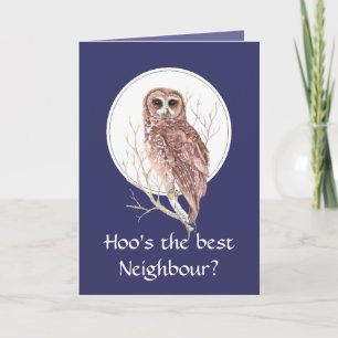Funny Best Neighbour? Thank You Wise Owl Humour Card