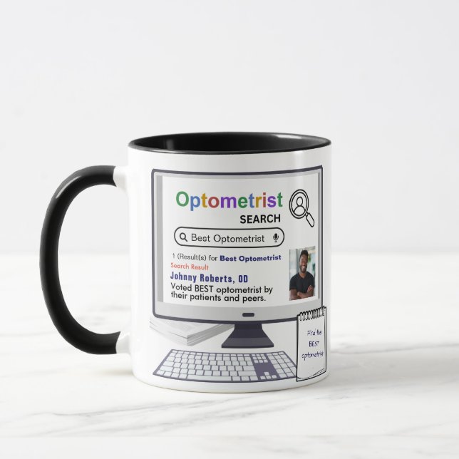 Funny Best Optometrist Search Result With Photo Mug (Left)