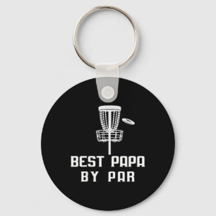 Funny Best Papa By Par Disc Golf Father's Day Gran Key Ring