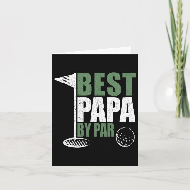 Funny Best Papa By Par Father's Day Golf Dad Grand Card (Front)