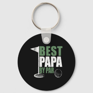 Funny Best Papa By Par Father's Day Golf Dad Grand Key Ring