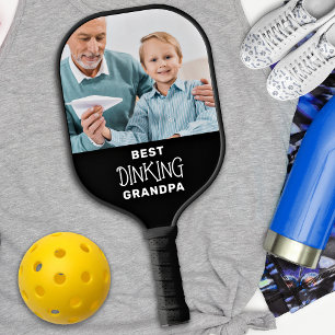 Funny Best Pickleball Grandpa Personalised 2 Photo Paddle