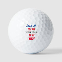 Funny best shot quote with custom name golf balls
