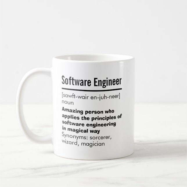 Funny Best Software Engineer ﻿Definition Gift Coffee Mug (Left)