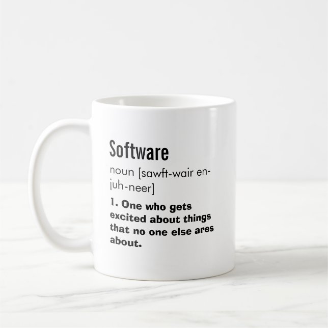 Funny Best Software Engineer ﻿Definition Gift Coffee Mug (Left)