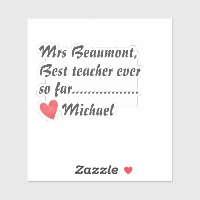 Funny Best Teacher Ever So Far (Sheet)