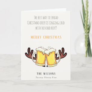 Funny Best Way To Spread Christmas Cheer Rein Beer Holiday Card