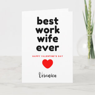 Funny Best Work Wife Valentine's Day Card