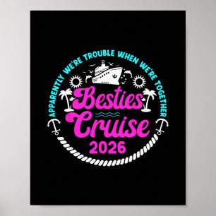 Funny Besties Cruise Trip 2026 Vacation Best Frien Poster