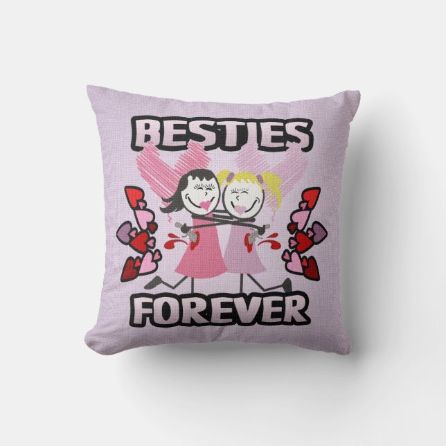 Funny BFF Best Friends Forever Cushion (Front)