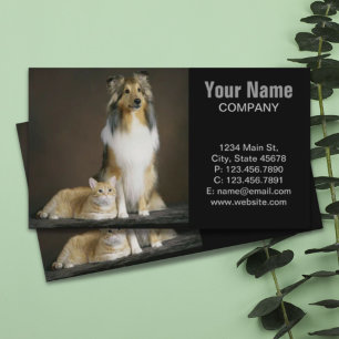 Funny BFF best friends kitty cat shelty Business Card