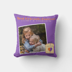 Funny BFF PHOTO COLLAGE Gift Peanutbutter Jelly Cushion